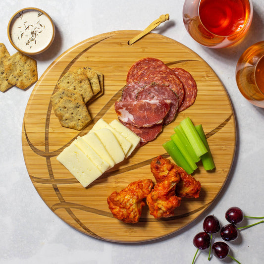 Basketball Shaped Cutting Board & Charcuterie Serving Tray