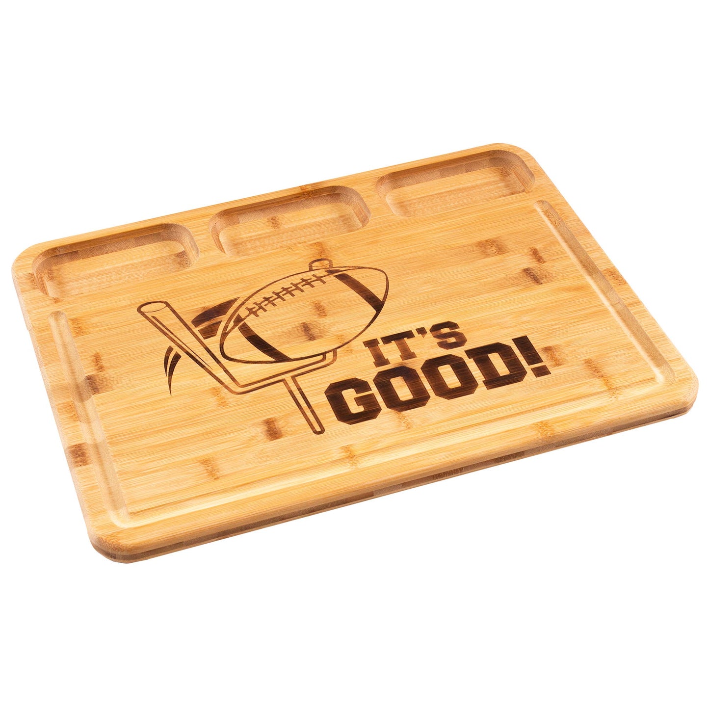 3 Well Kitchen Prep Cutting Board with Football Engraving