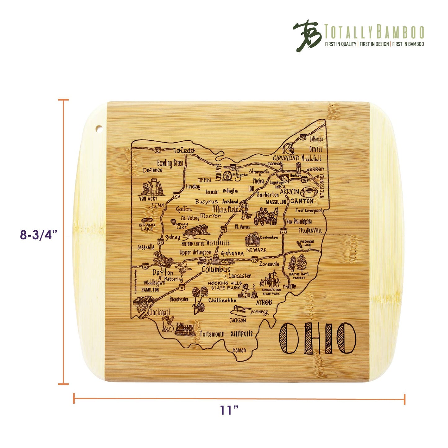 A Slice of Life Ohio Cutting & Charcuterie Board