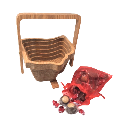 AMISH FOLD DOWN BASKET WITH BUCKEYES
