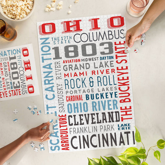 1000 PIECE PUZZLE Ohio, Typography