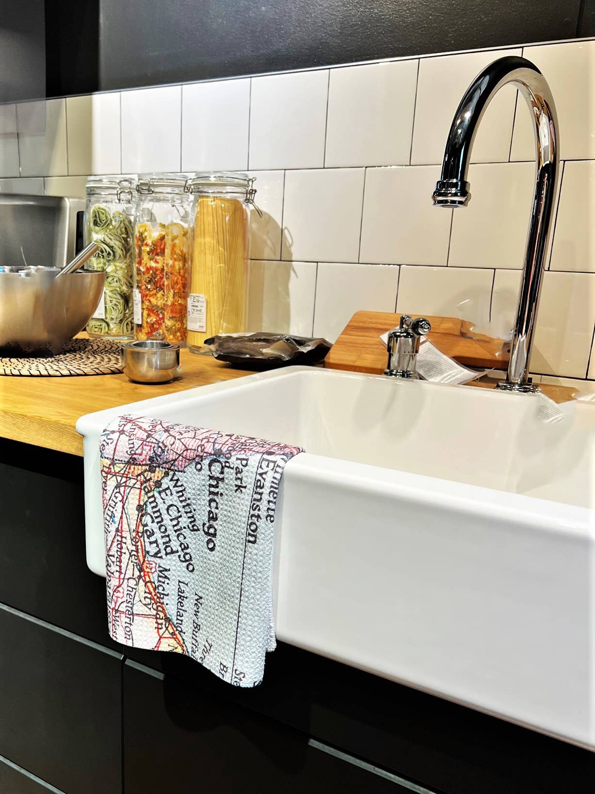 Cleveland Ohio Map Waffle Weave Kitchen Towel Tea Towel