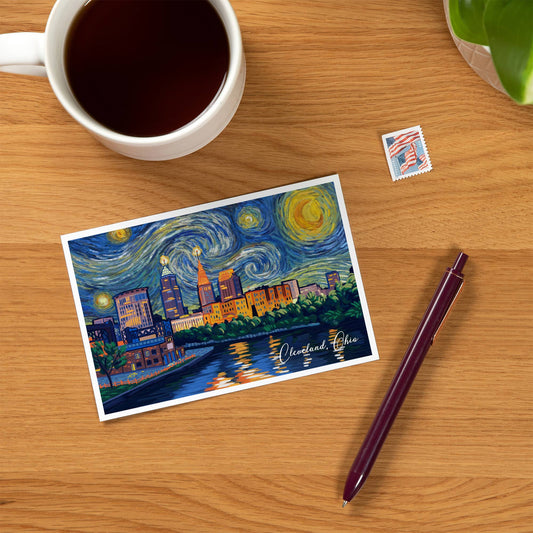 PREMIUM POSTCARDS Cleveland, Ohio, Starry Night