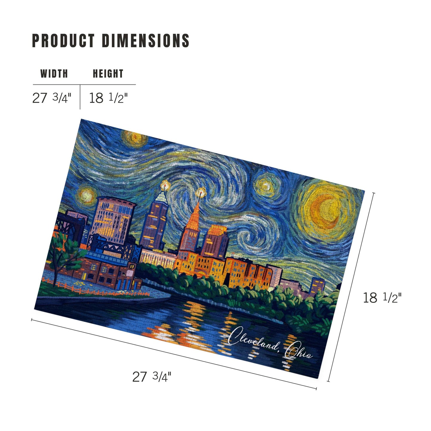 1000 PIECE PUZZLE Cleveland, Ohio, Starry Night