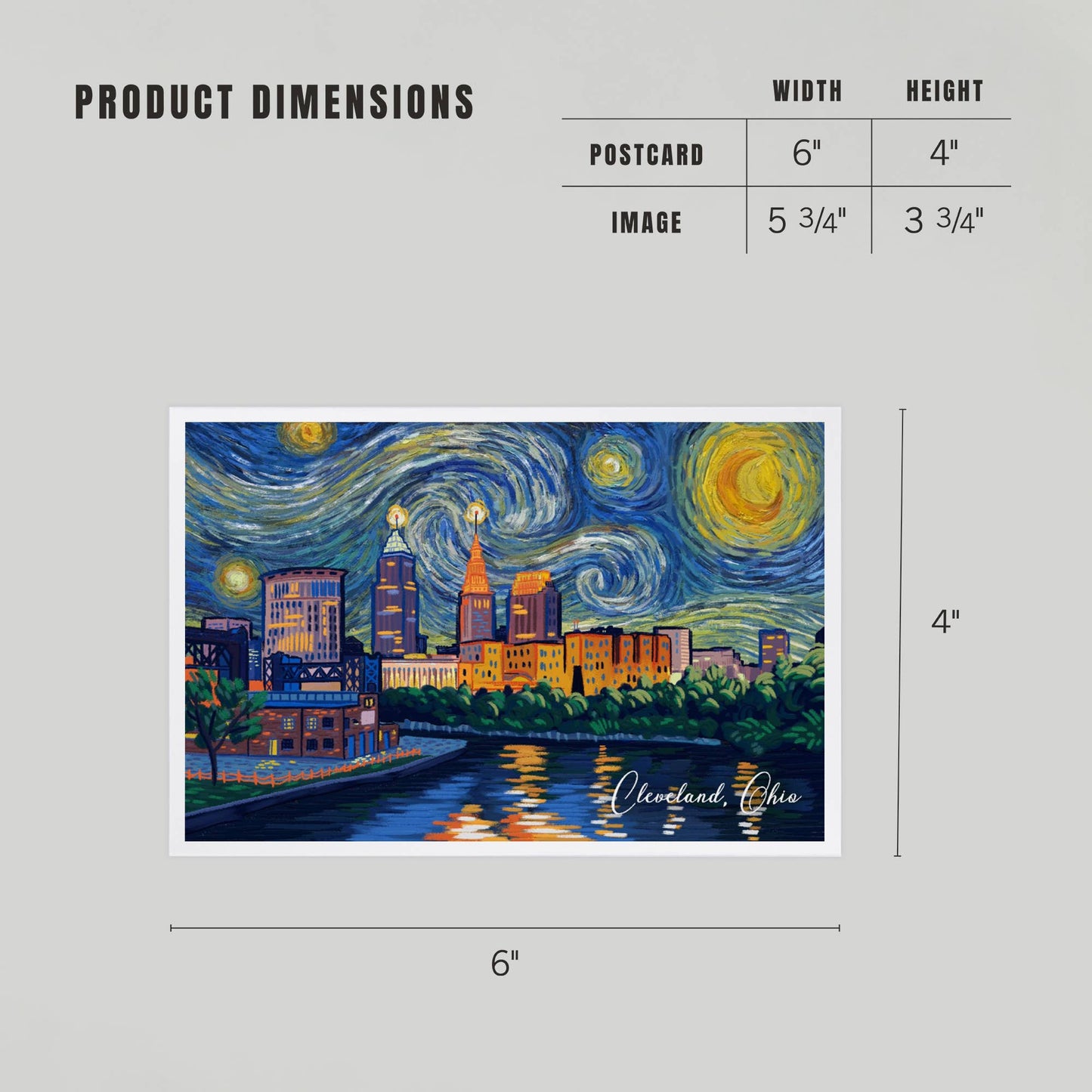 PREMIUM POSTCARDS Cleveland, Ohio, Starry Night