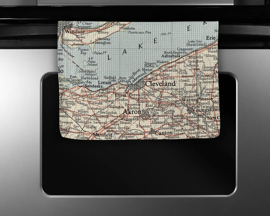 Cleveland Ohio Map Kitchen Towel Dishtowel Tea Towel