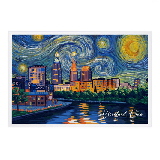 PREMIUM POSTCARDS Cleveland, Ohio, Starry Night