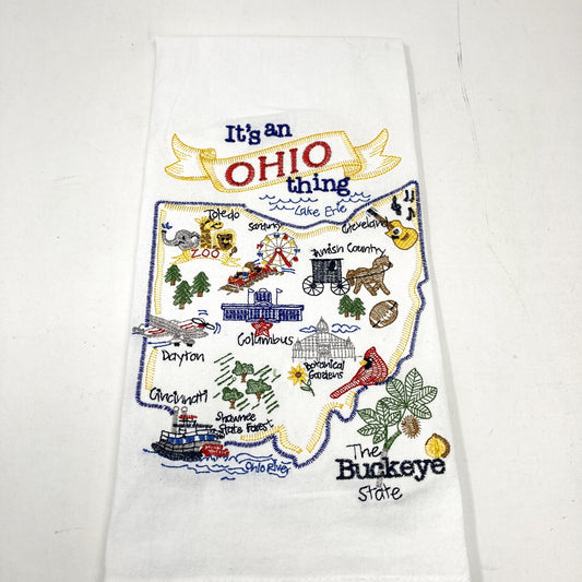 OHIO EMBROIDERED FLOUR SACK TOWEL