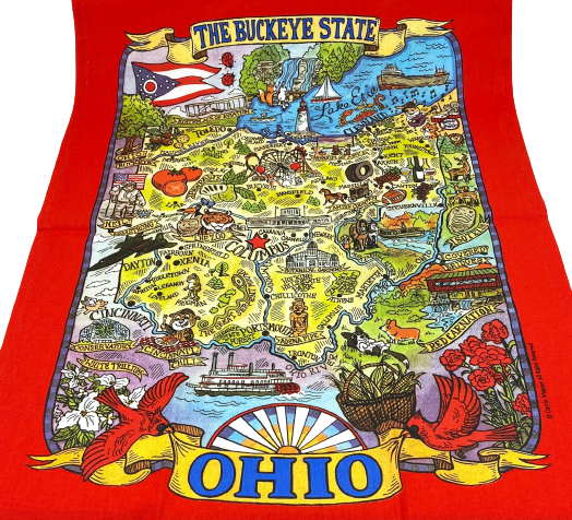 POSTER STYLE OHIO TEA TOWEL