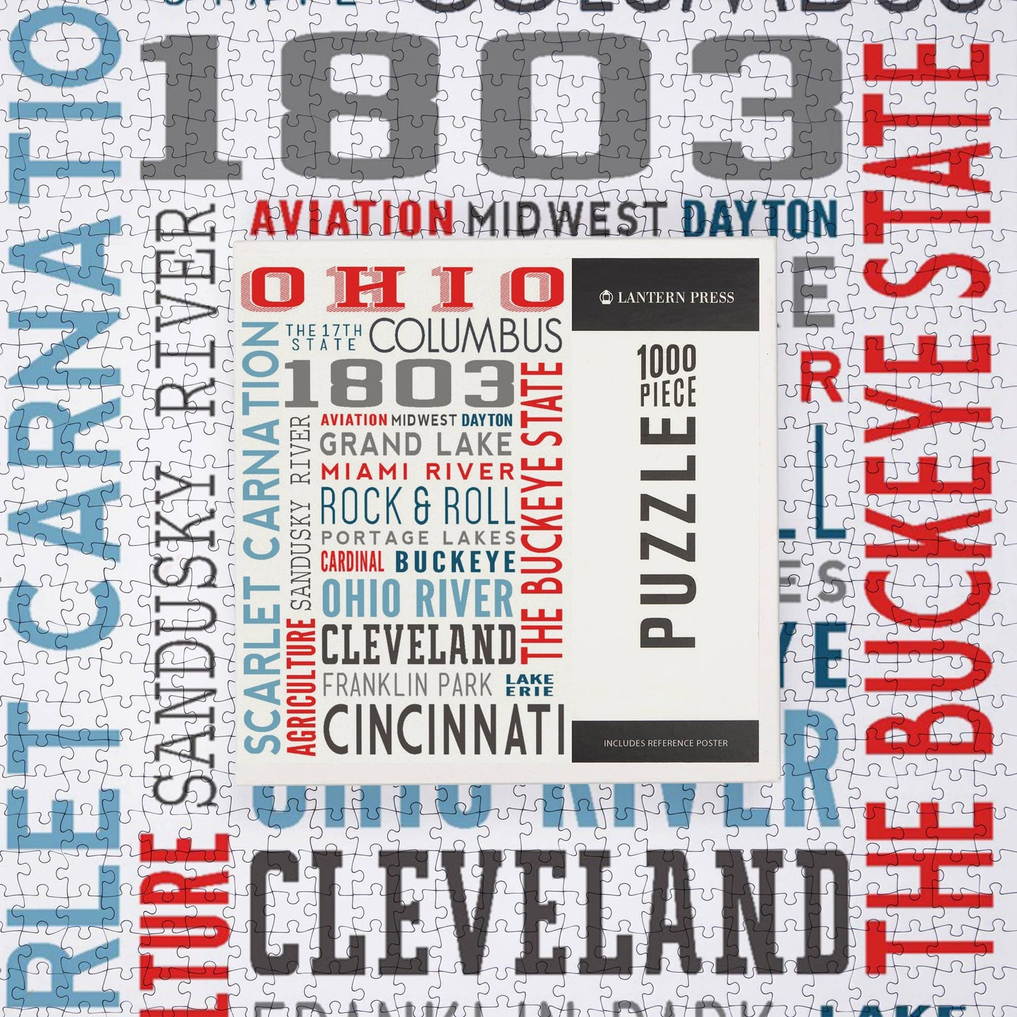 1000 PIECE PUZZLE Ohio, Typography