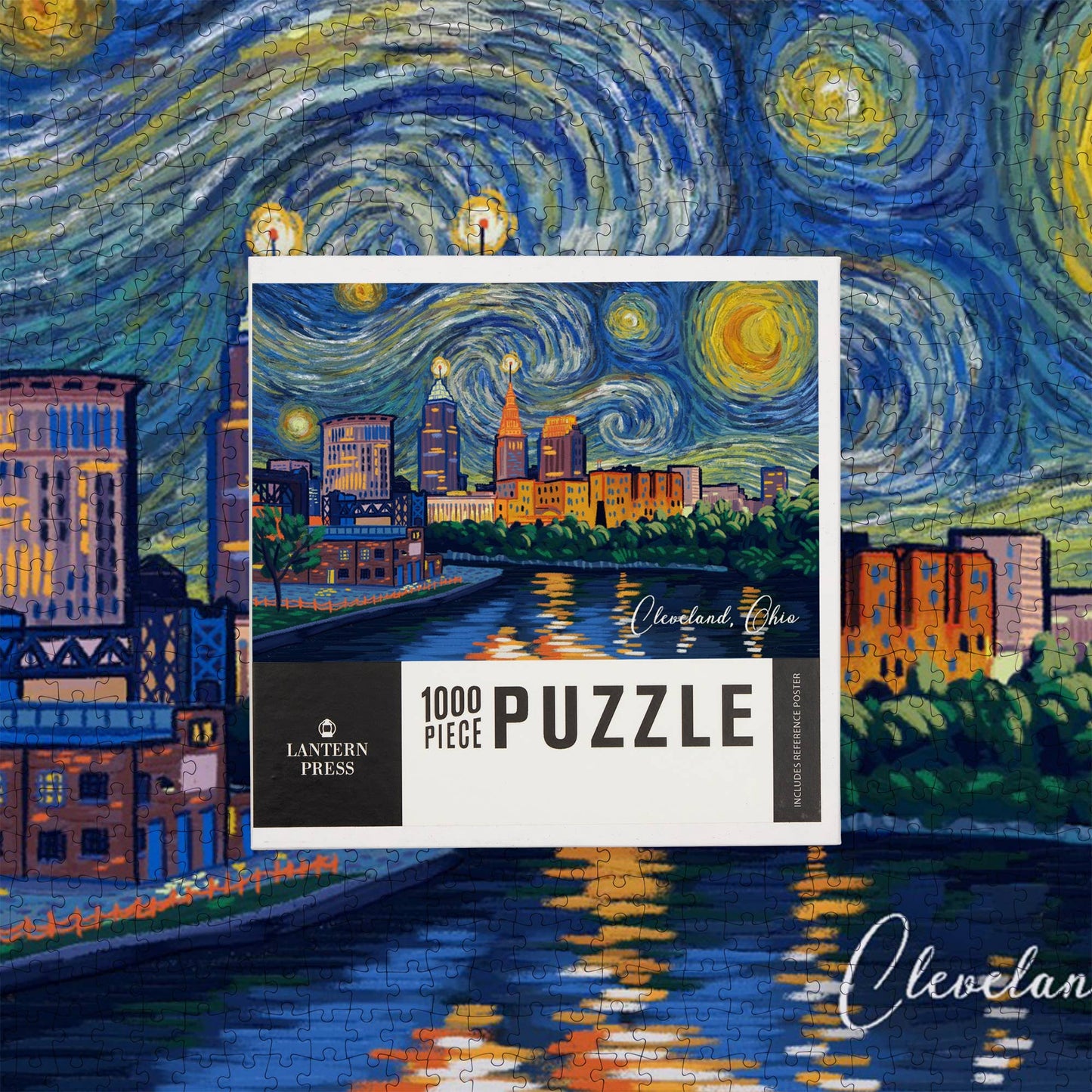 1000 PIECE PUZZLE Cleveland, Ohio, Starry Night