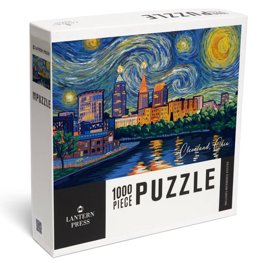 1000 PIECE PUZZLE Cleveland, Ohio, Starry Night