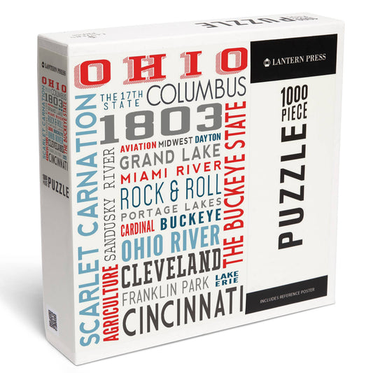 1000 PIECE PUZZLE Ohio, Typography