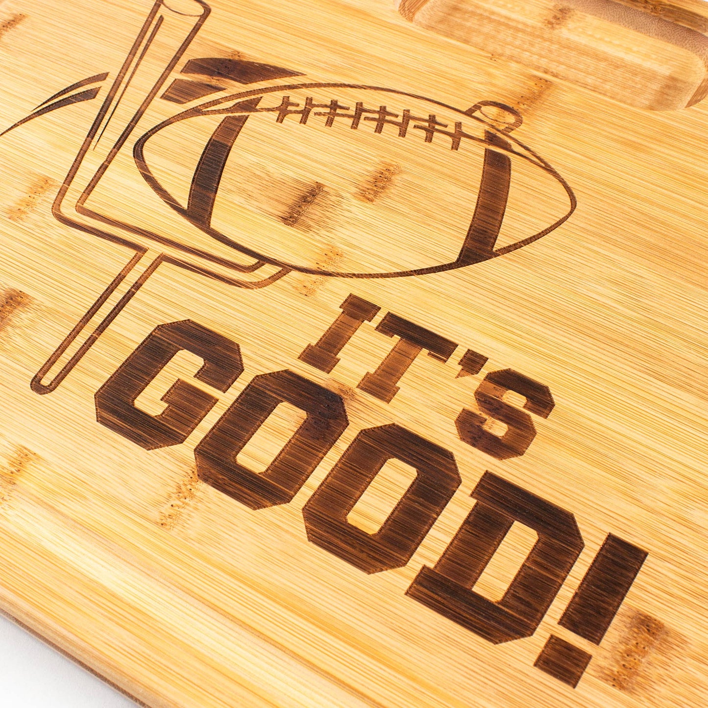 3 Well Kitchen Prep Cutting Board with Football Engraving