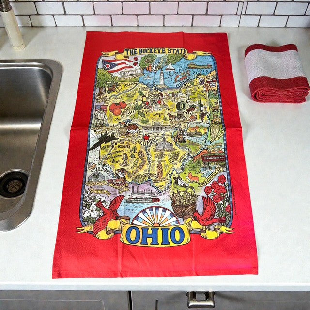 POSTER STYLE OHIO TEA TOWEL