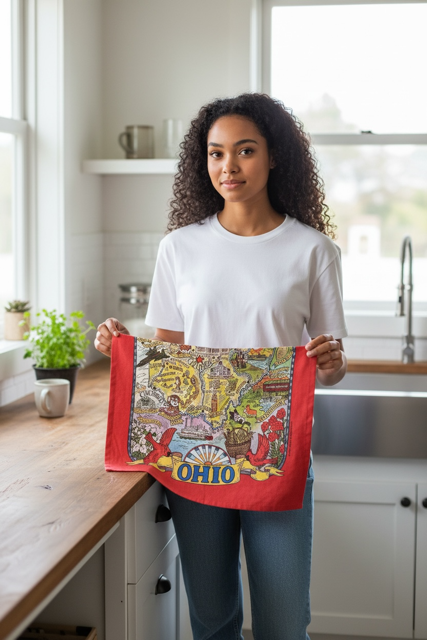 POSTER STYLE OHIO TEA TOWEL