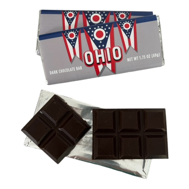 Ohio Flag Dark Chocolate Bar