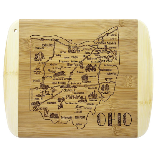 OHIO BAMBOO LASER-ETCHED CUTTING & SERVING BOARD