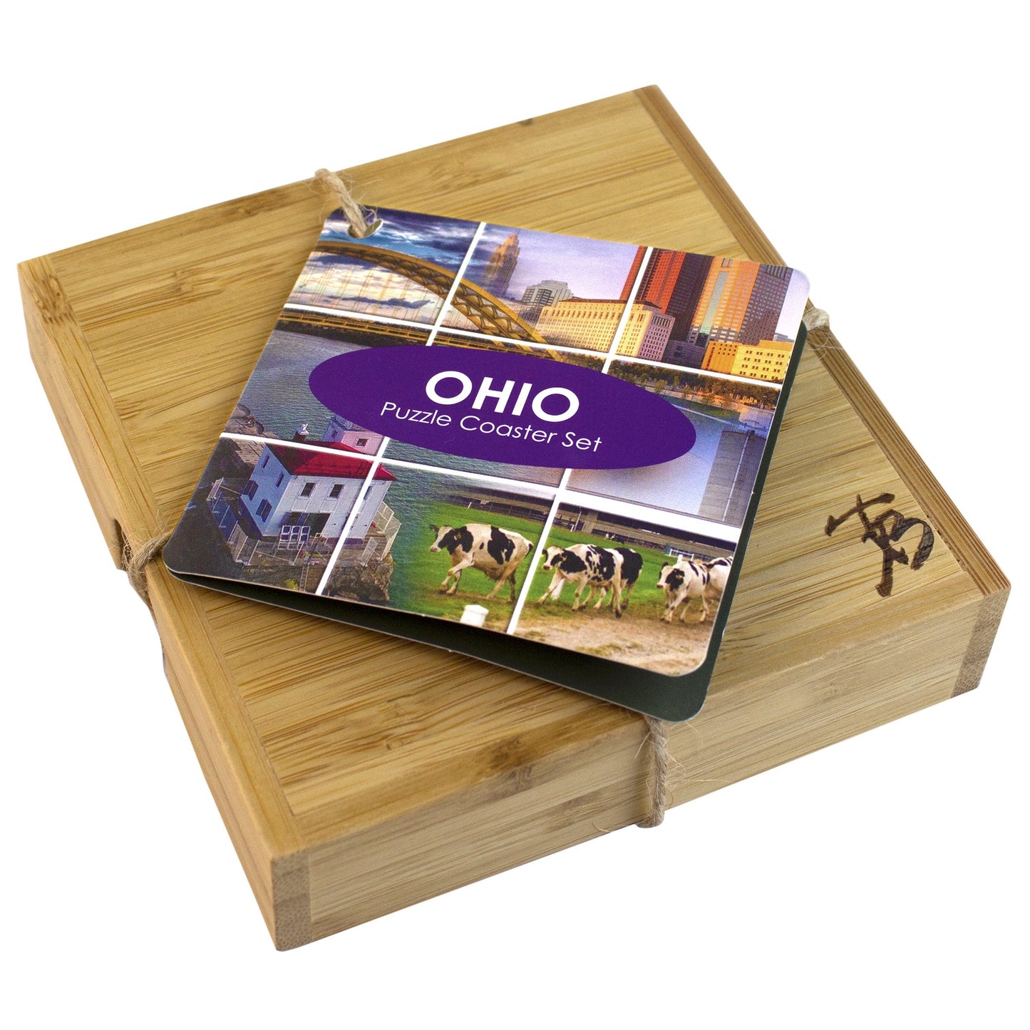 OHIO PUZZLE - 4 PIECE COASTER WITH CASE